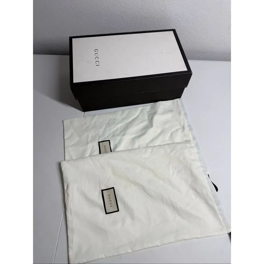 Gucci 2 Dust Covers & Storage Box Black White Box See Description